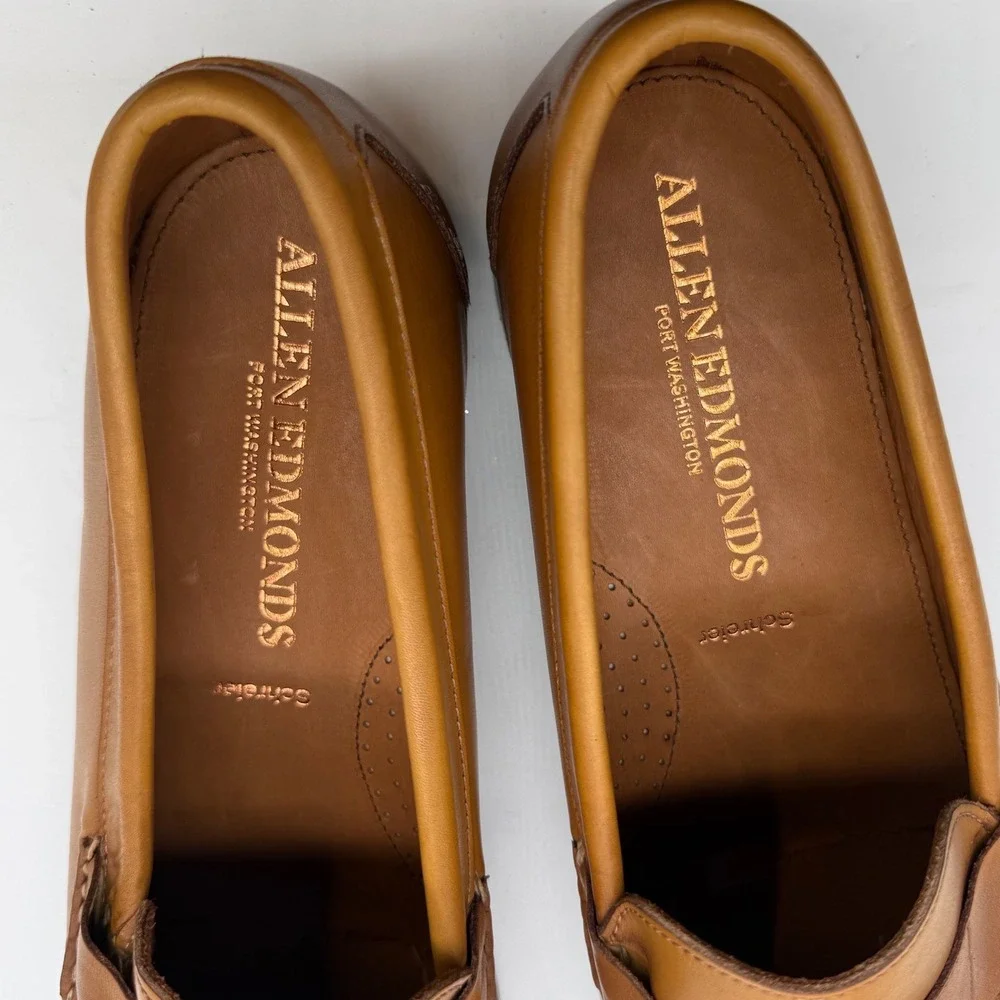 Allen Edmonds Schreier Tan Leather Tassel Loafers Mens 12 B 50192 Dress Shoes